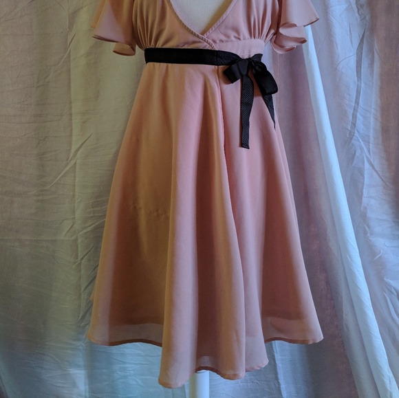 Rose pink flowy wrap sundress. - Picture 4 of 4